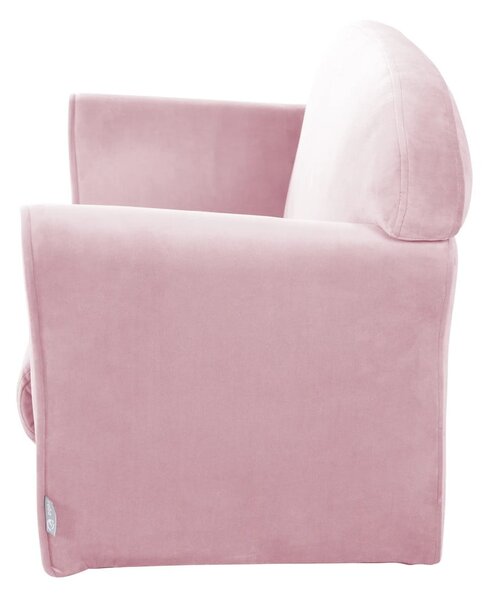 Jasnoróżowa aksamitna sofa dla dzieci 78 cm Lil Sofa – Roba