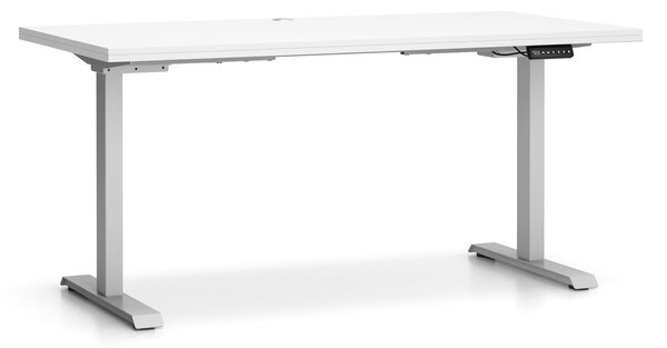 Biurko z regulacją wysokości SINGLE LAYERS, 160x80 cm, 2 silniki, biały