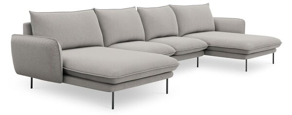 Jasnoszara sofa w kształcie litery U Cosmopolitan Design Vienna