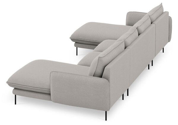 Jasnoszara sofa w kształcie litery U Cosmopolitan Design Vienna
