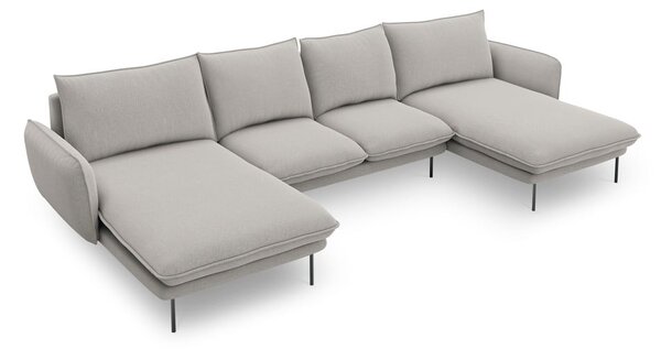 Jasnoszara sofa w kształcie litery U Cosmopolitan Design Vienna