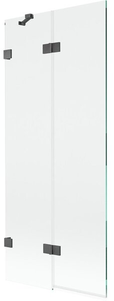 Mexen Lunar parawan nawannowy 2-skrzydłowy lewy 80 x 150 cm, transparent, gun gray szczotkowany - 897-080-100-66-00-L