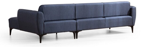 Niebieska sofa narożna Belissimo, prawy narożnik – Balcab Home