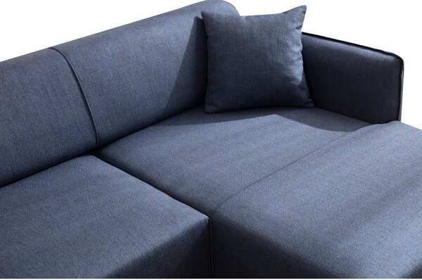 Niebieska sofa narożna Belissimo, prawy narożnik – Balcab Home
