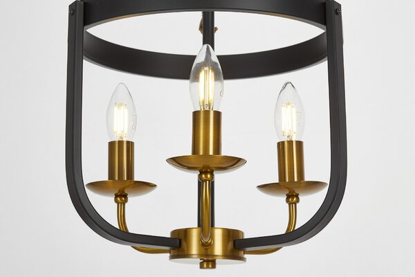 LAMPA WISZĄCA LOFT CZARNO-MOSIĘŻNA BERLING W3