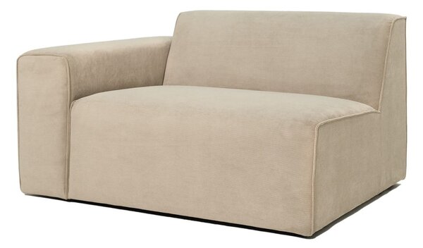Beżowy końcowy moduł sztruksowej sofy Scandic Sting, 124 cm, lewostronny