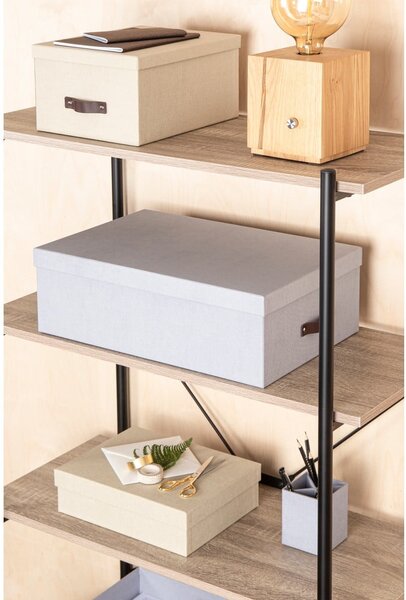 Jasnoszare kartonowe pojemniki z pokrywką zestaw 3 szt. 31x47x15 cm Inge – Bigso Box of Sweden