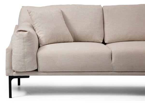 Jasnobeżowa sofa narożna Artie Leo, narożnik prawy