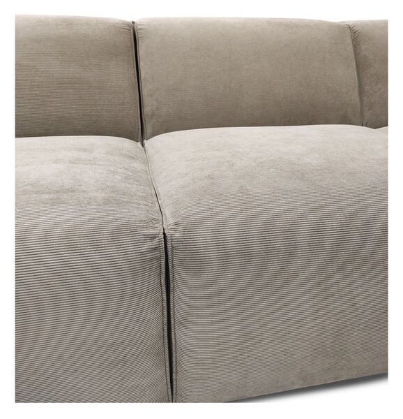 Beżowa sztruksowa sofa modułowa w kształcie litery "U" Scandic Sting, lewostronna