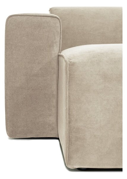 Beżowa sztruksowa sofa modułowa w kształcie litery "U" Scandic Sting, lewostronna