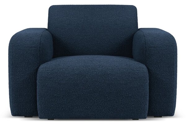 Ciemnoniebieski fotel z materiału bouclé Molino – Micadoni Home