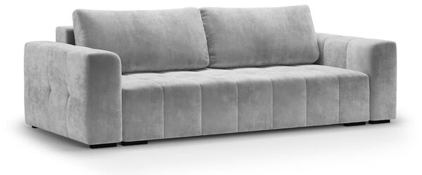 Jasnoszara aksamitna rozkładana sofa Milo Casa Luca