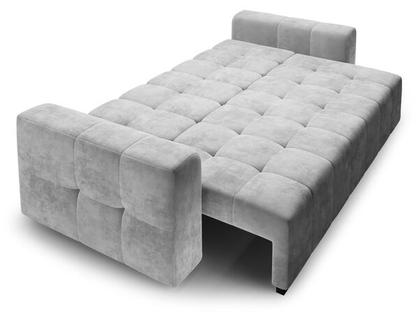 Jasnoszara aksamitna rozkładana sofa Milo Casa Luca