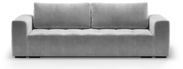 Jasnoszara aksamitna rozkładana sofa Milo Casa Luca