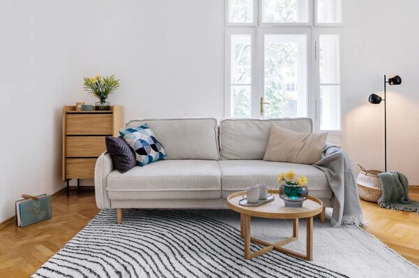 Beżowa rozkładana sofa z materiału bouclé 215 cm Patti – Bonami Selection