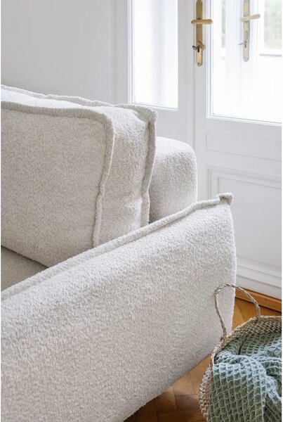 Beżowa rozkładana sofa z materiału bouclé 215 cm Patti – Bonami Selection