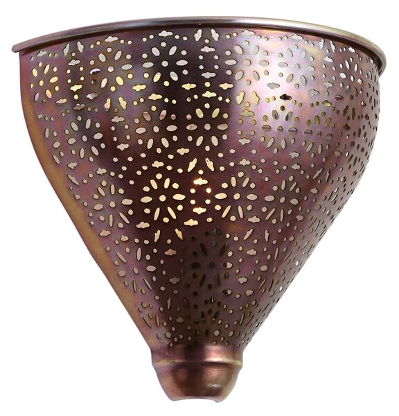 Orientalna lampa ścienna miedziana z wzorem - Muraf