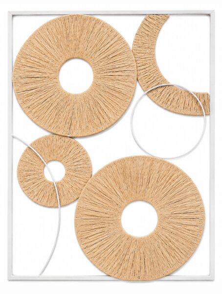 Dekoracja ścienna CIRCLES metalowa 48x68 cm, biała / beżowa