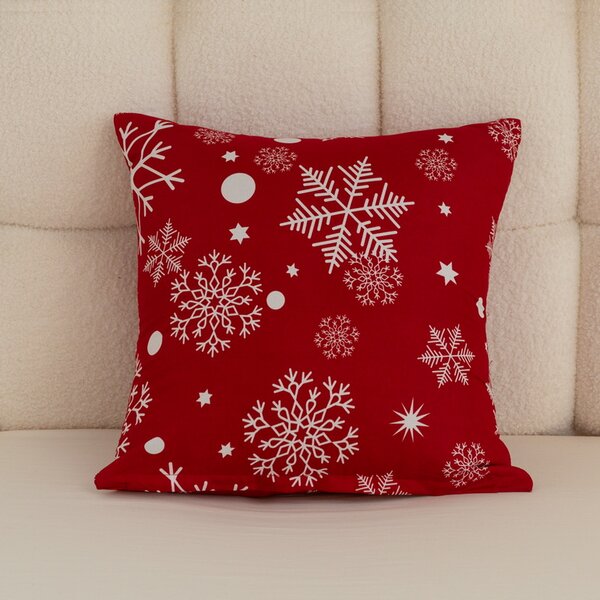 Poszewka na poduszkę z mikrofibry SNOWFALL 45x45 cm, czerwona