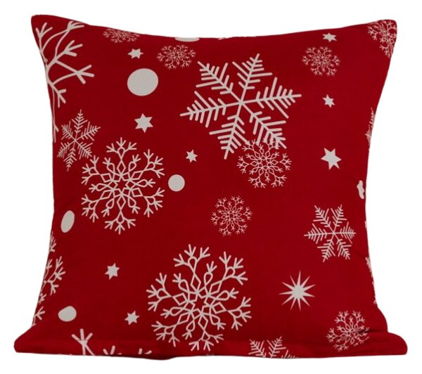 Poszewka na poduszkę z mikrofibry SNOWFALL 45x45 cm, czerwona