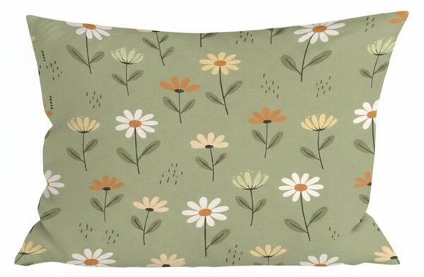 Bawełniana poszewka na poduszkę FLORAL NEST 40x60 cm, zielona