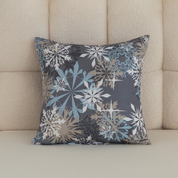 Poszewka na poduszkę z mikrofibry SNOWFLAKE 45x45 cm, niebieskoszara