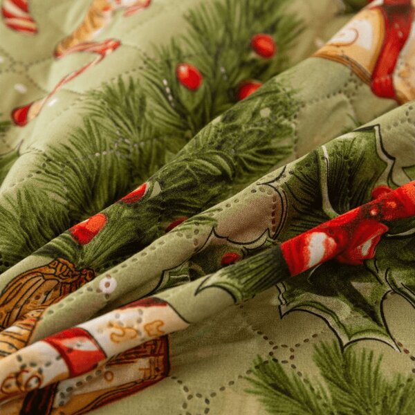Narzuta na łóżko CHRISTMAS PRESENTS, zielony Rozmiar: 220 x 240 cm