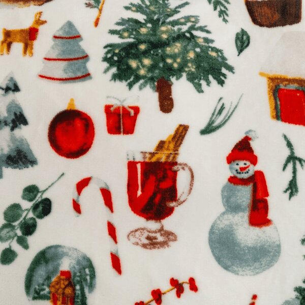 Pościel z mikropluszu FESTIVE MAGIC biała Rozmiar pościeli: 2 szt 70 x 90 cm | 200 x 220 cm