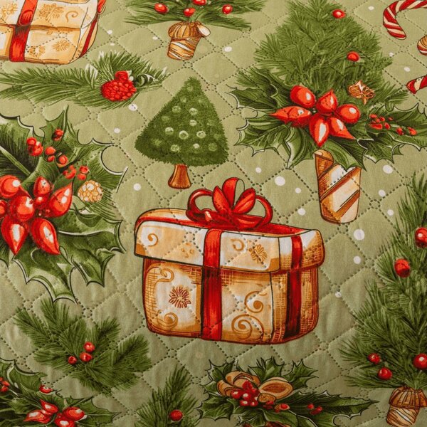 Narzuta na łóżko CHRISTMAS PRESENTS, zielony Rozmiar: 220 x 240 cm