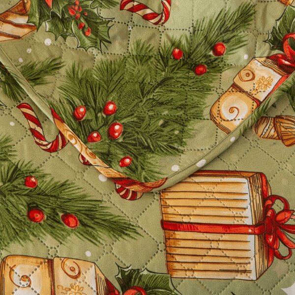 Narzuta na łóżko CHRISTMAS PRESENTS, zielony Rozmiar: 220 x 240 cm