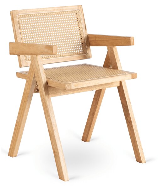 Krzesło Drewniane MADERA Dąb/Beż Ażurowe Klasyczne Retro