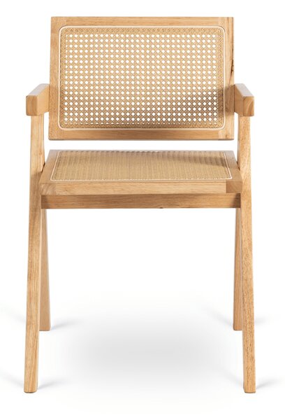 Krzesło Drewniane MADERA Dąb/Beż Ażurowe Klasyczne Retro