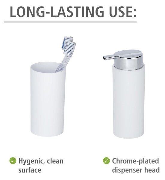 Biały plastikowy zestaw akcesoriów łazienkowych Calvo – Wenko