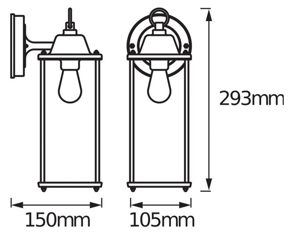 OSRAM Kinkiet zewnętrzny ENDURA CLASSIC LANTERN SQUARE, możliwość ściemniania, czarny, aluminium