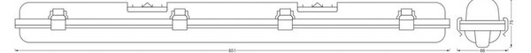 OSRAM Oprawa LED z czujnikiem do wilgotnych pomieszczeń SUBMARINE, 65 cm, szara SUBMARINE, aluminiowy / szary / cynkowy, tworzywo sztuczne