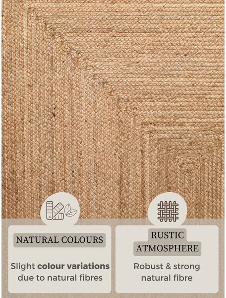 Dywan z juty dwustronny/tkany ręcznie w naturalnym kolorze 60x90 cm Juno – Hanse Home