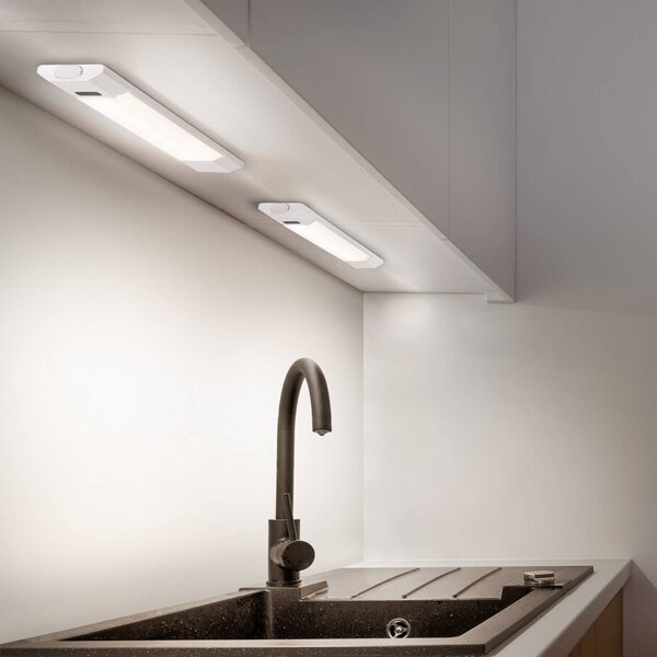 OSRAM Oprawa podszafkowa LED Linear Edge Sensor 30 cm, biała CCT Sensor, możliwość ściemniania, biały / opal, kuchnia, aluminium