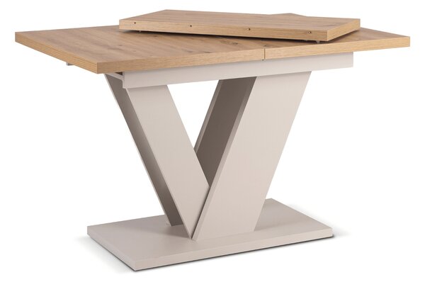 Stół Prostokątny Rozkładany CLARK 120-160 cm Dąb Artisan/Kaszmir Nowoczesny