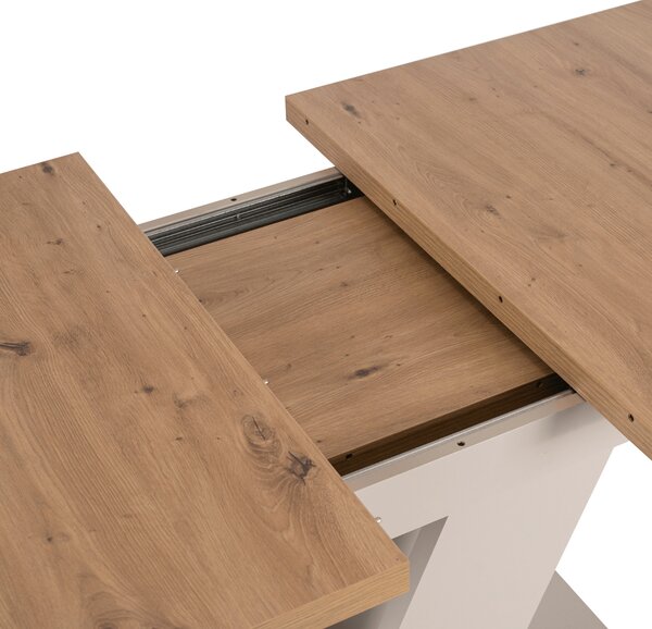 Stół Prostokątny Rozkładany CLARK 120-160 cm Dąb Artisan/Kaszmir Nowoczesny