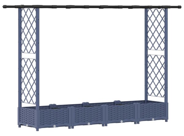 Podniesione łóżko z kratką i dachem Szary 203 x 40 x 123 cm PP