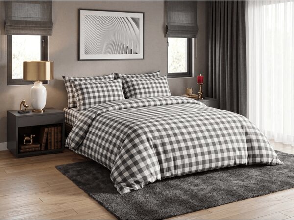 Bawełniana pościel BLACK CUBE czarna, 100% bawełna Typ zapięcia: Guziki