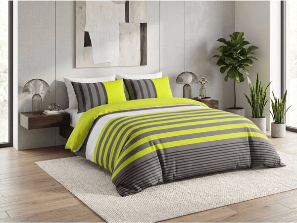 Bawełniana pościel GREEN LINE zielonożółta, 100% bawełna Rozmiar pościeli: 70 x 90 cm | 140 x 200 cm