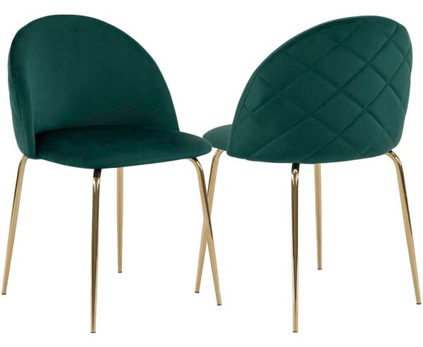 MebleMWM Krzesło tapicerowane THDC015-2 Zielony welur noga złota