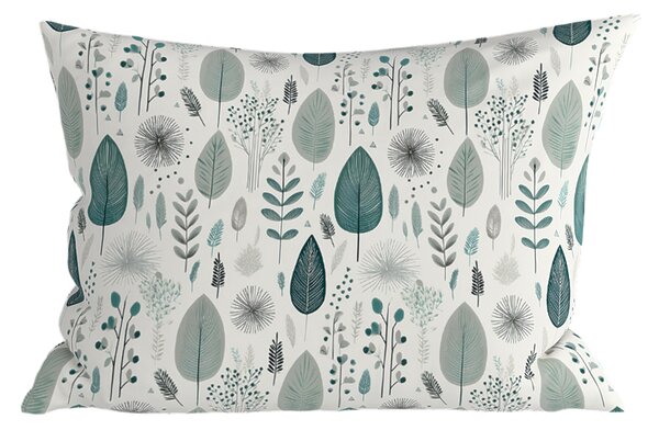 Poszewka na poduszkę z polibawełny LEAFBIRD POLY 50x70 cm, biało-zielona