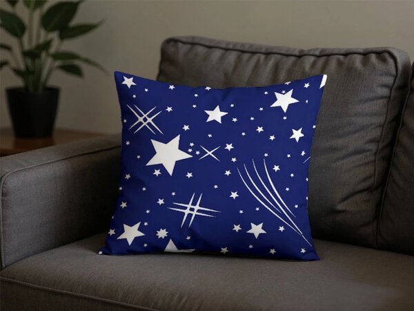Poszewka na poduszkę z polibawełny NIGHT SKY POLY 45x45 cm, niebieska