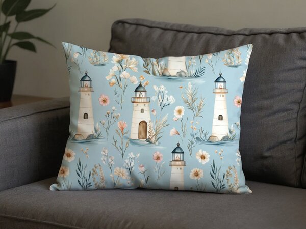 Poszewka na poduszkę z polibawełny LIGHTHOUSE POLY 50x70 cm, niebieska