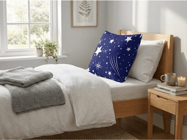 Poszewka na poduszkę z polibawełny NIGHT SKY POLY 45x45 cm, niebieska