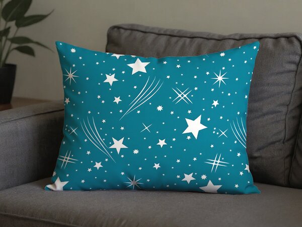 Poszewka na poduszkę z polibawełny NIGHT SKY POLY 70x90 cm, turkusowy