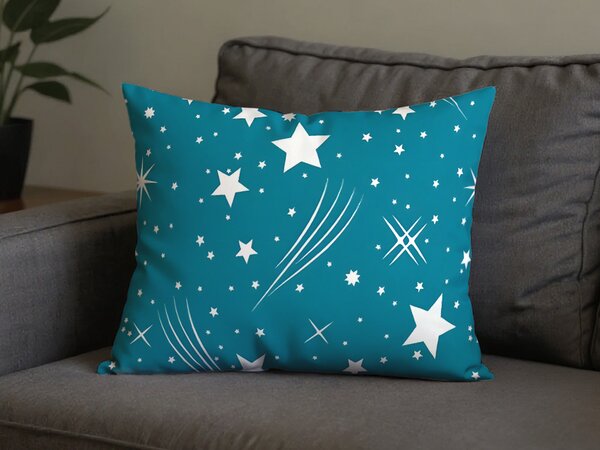 Poszewka na poduszkę z polibawełny NIGHT SKY POLY 50x70 cm, turkusowa