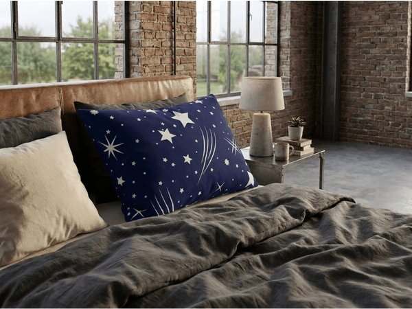 Poszewka na poduszkę z polibawełny NIGHT SKY POLY 70x90 cm, niebieska